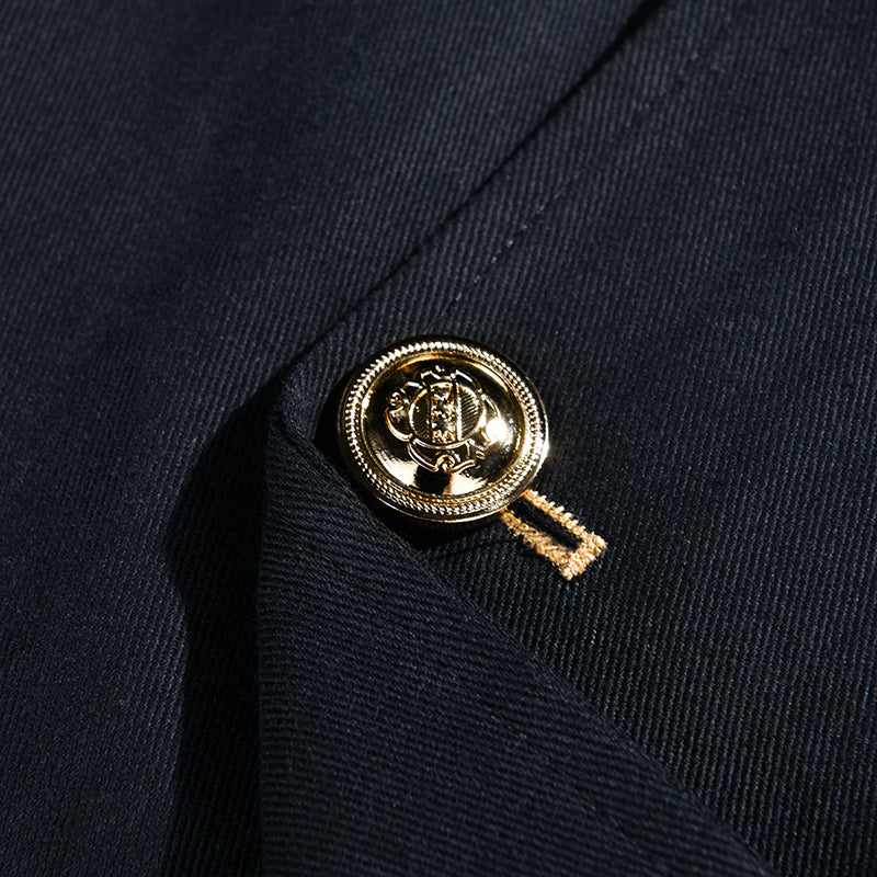 Victor | Men's Vintage Large Buttons Jacket with Stand Collar