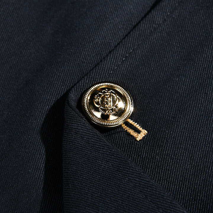 Victor | Men's Vintage Large Buttons Jacket with Stand Collar
