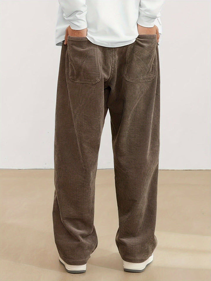 Phillip | Men’s Wide Leg Corduroy Pants with Pockets