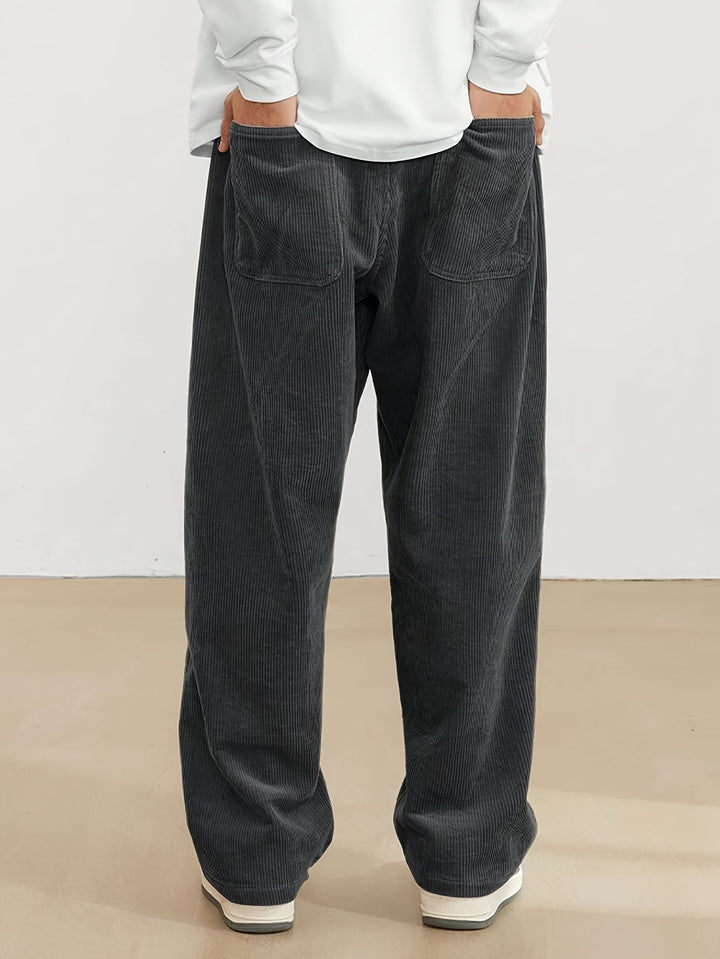Phillip | Men’s Wide Leg Corduroy Pants with Pockets