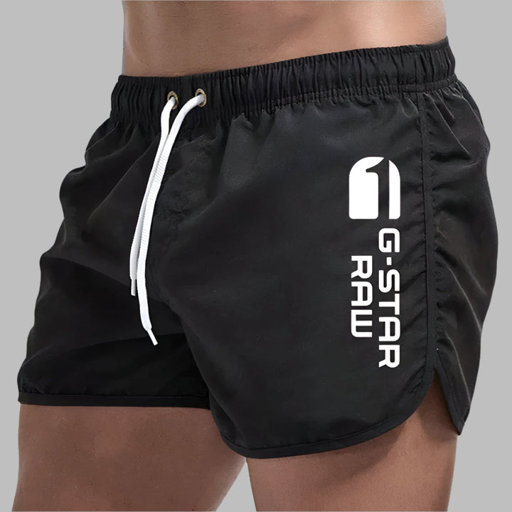 Ulric | Men’s Quick-Dry Swim Trunks with Drawstring and Letter Prints