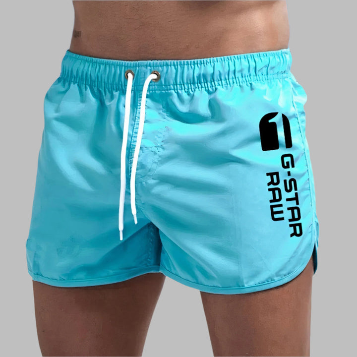 Ulric | Men’s Quick-Dry Swim Trunks with Drawstring and Letter Prints