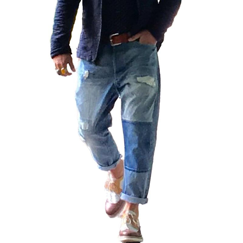 Jace | Men’s Vintage Washed Jeans with Patchwork Style