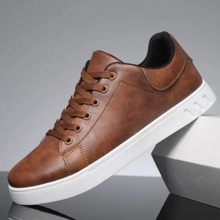 Yarden | Men’s White Sole Leather Sneakers with Lace Up