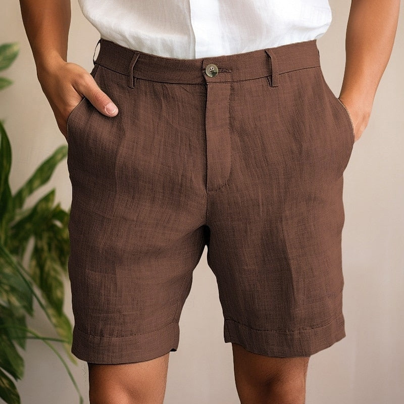 Peter | Men’s Linen Summer Shorts with One Button Closure