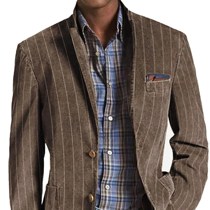 Vincent | Men’s Striped Blazer with Side Pockets