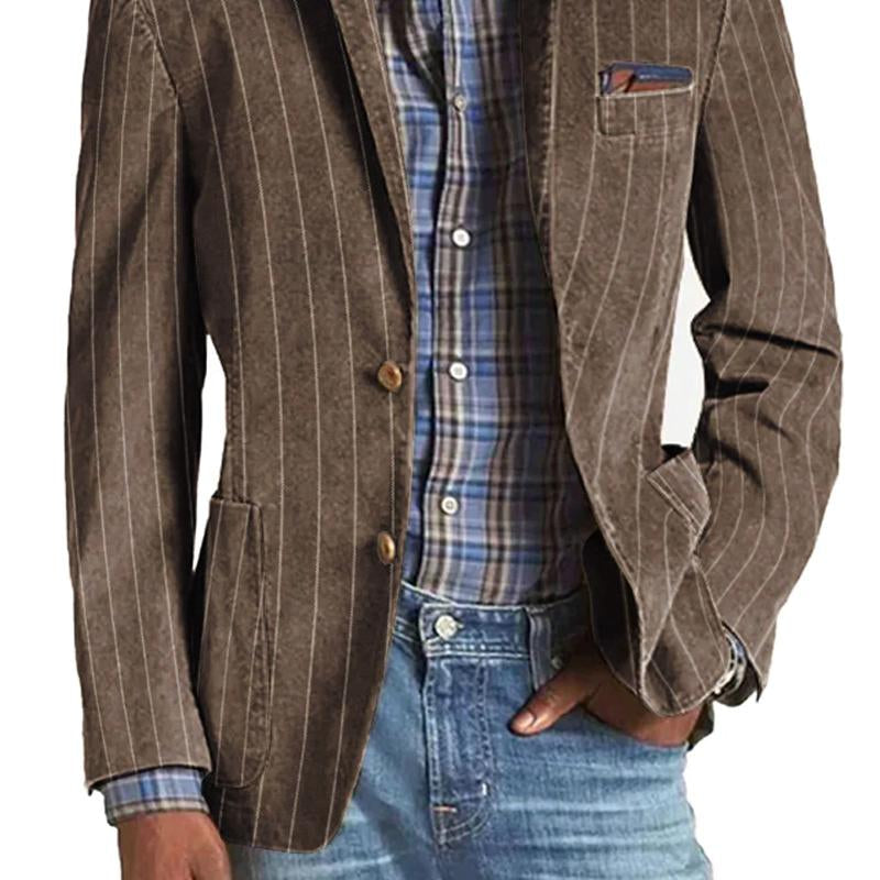 Vincent | Men’s Striped Blazer with Side Pockets