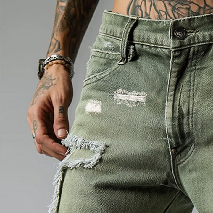 Kellan | Men’s Brushed Ripped Style Denim Shorts