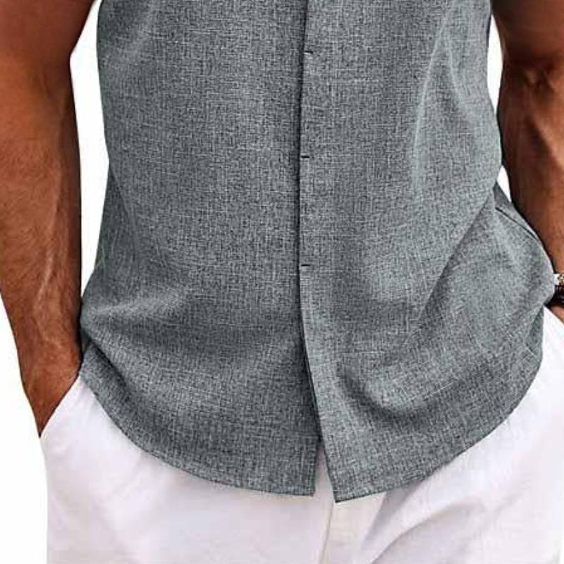 Alden | Men’s Sleeveless Linen Shirt with Collar