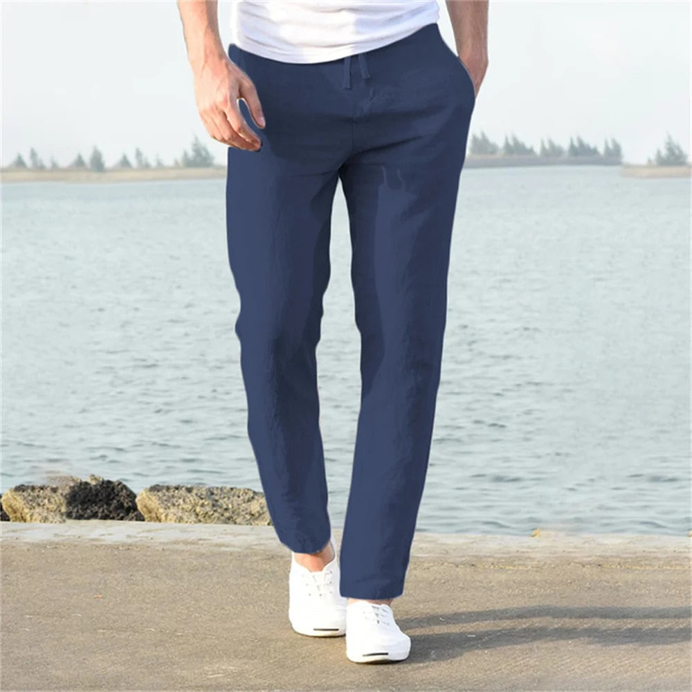 Orson | Men’s Straight Leg Linen Pants with Drawstring