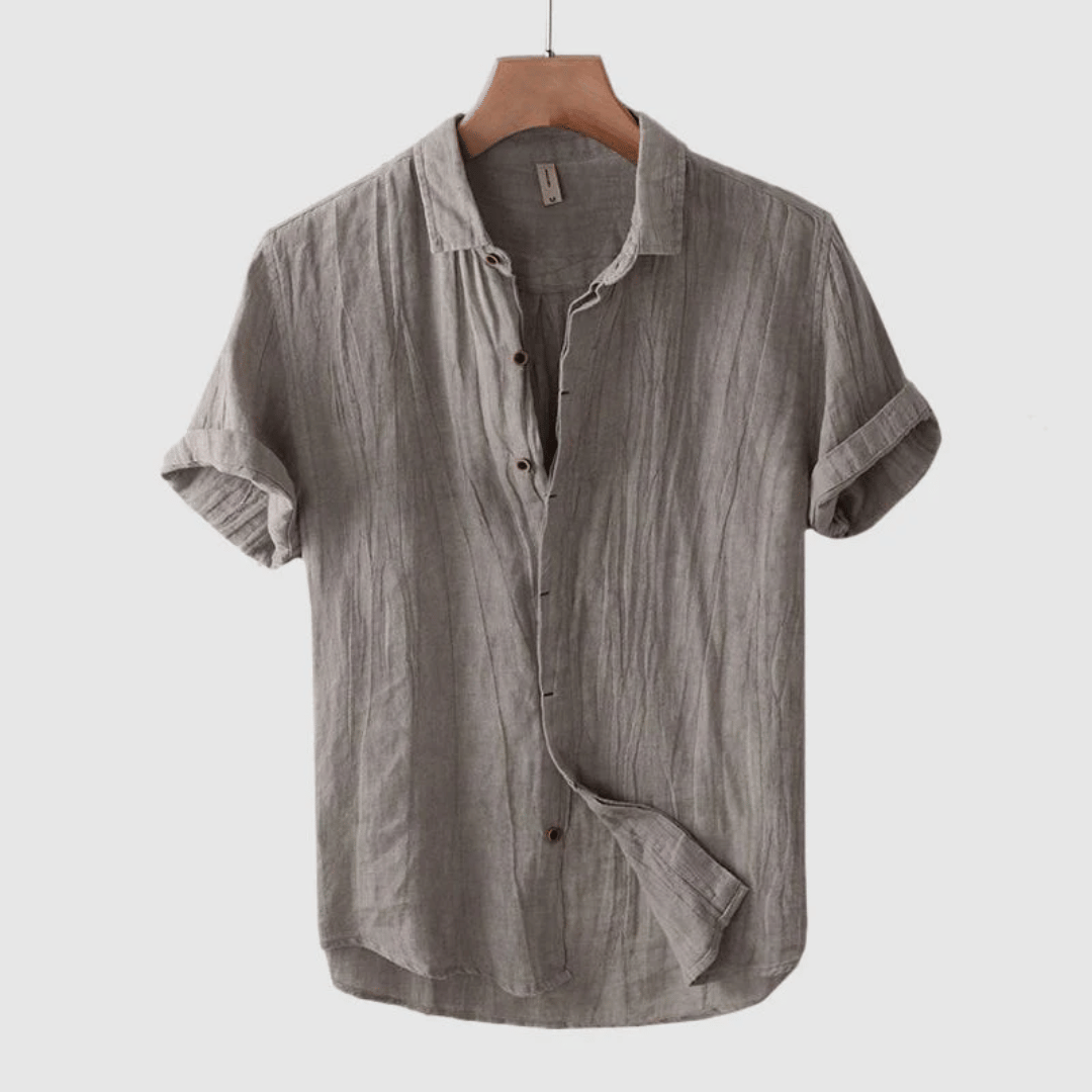 Bastie | Men’s Short-Sleeve Linen Shirt with Buttons