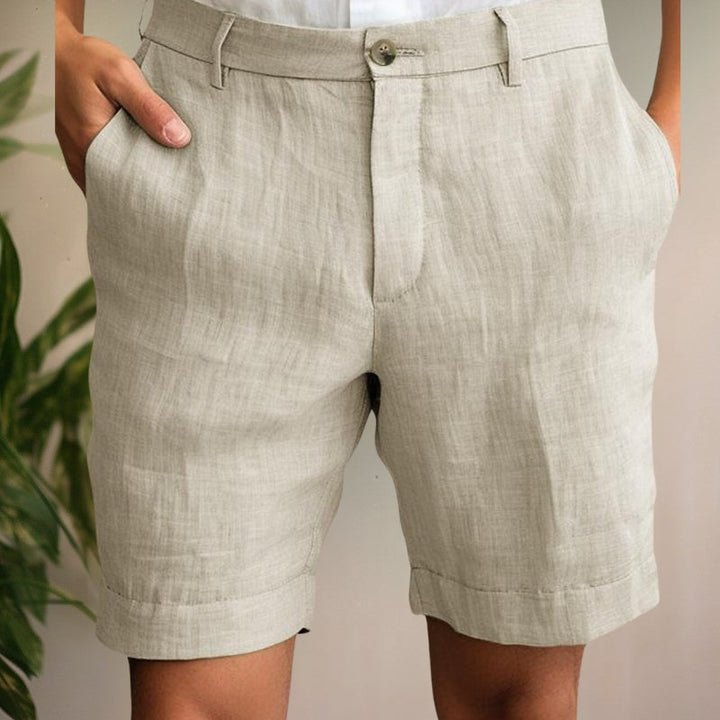 Peter | Men’s Linen Summer Shorts with One Button Closure