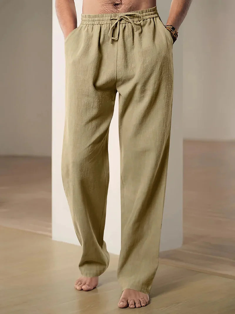 Robin | Men’s Linen Pants with Elastic Waist and Drawstring