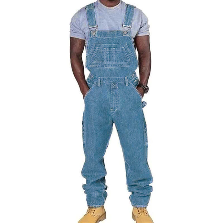 Carter | Men’s Square Neck Denim Overall with Multiple Pocket