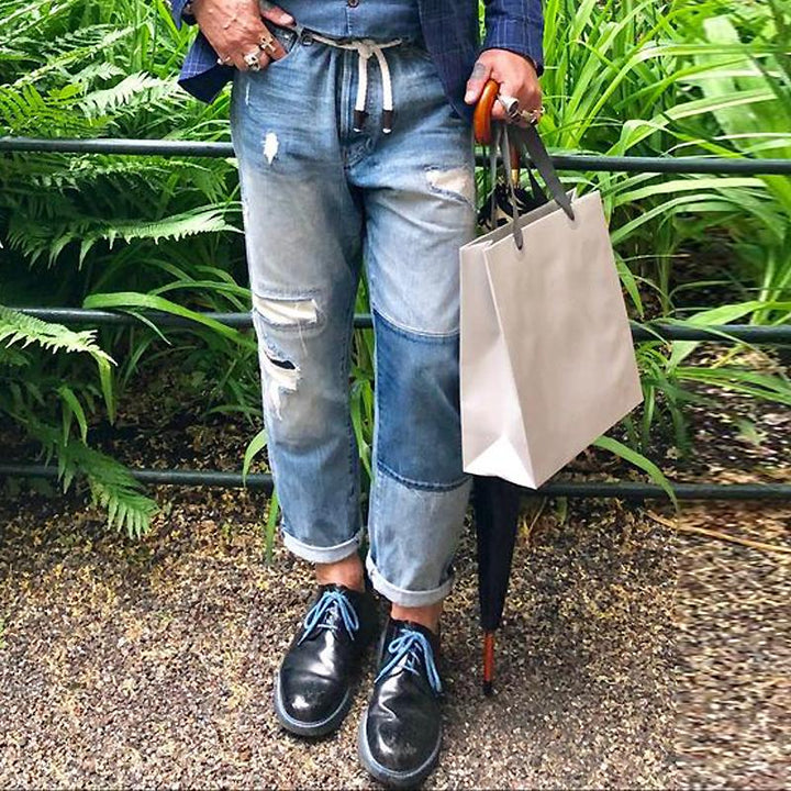 Jace | Men’s Vintage Washed Jeans with Patchwork Style