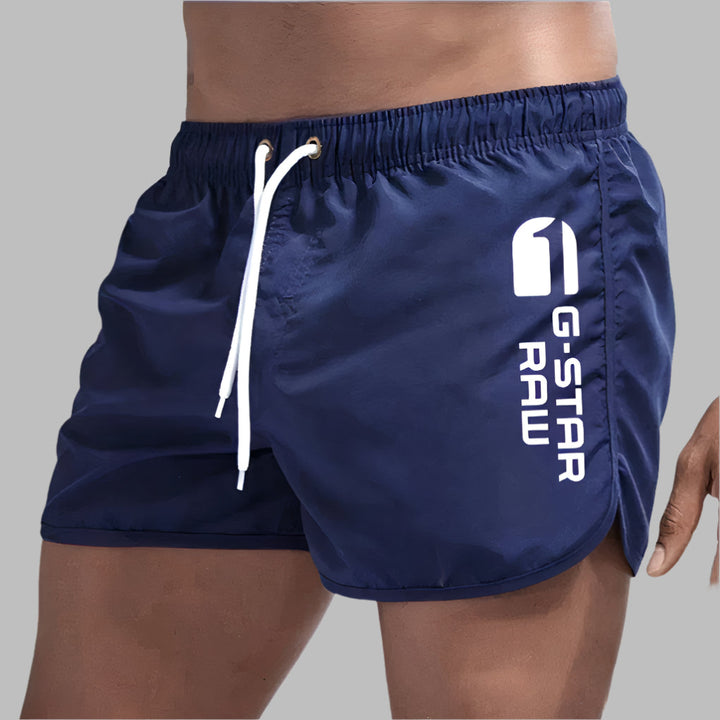 Ulric | Men’s Quick-Dry Swim Trunks with Drawstring and Letter Prints