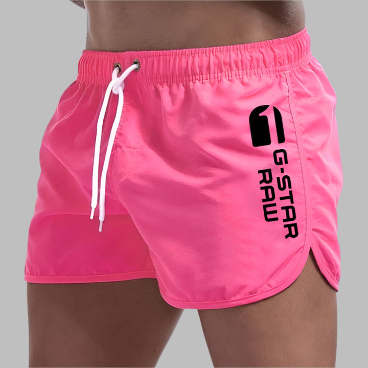 Ulric | Men’s Quick-Dry Swim Trunks with Drawstring and Letter Prints