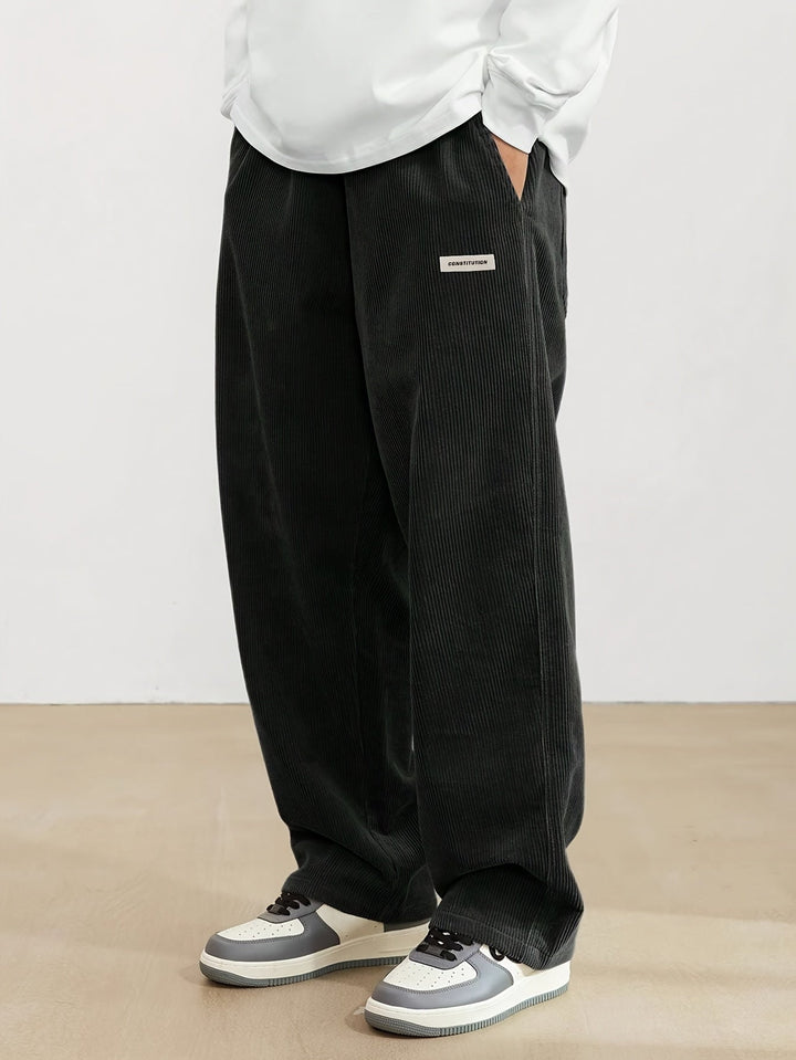 Phillip | Men’s Wide Leg Corduroy Pants with Pockets