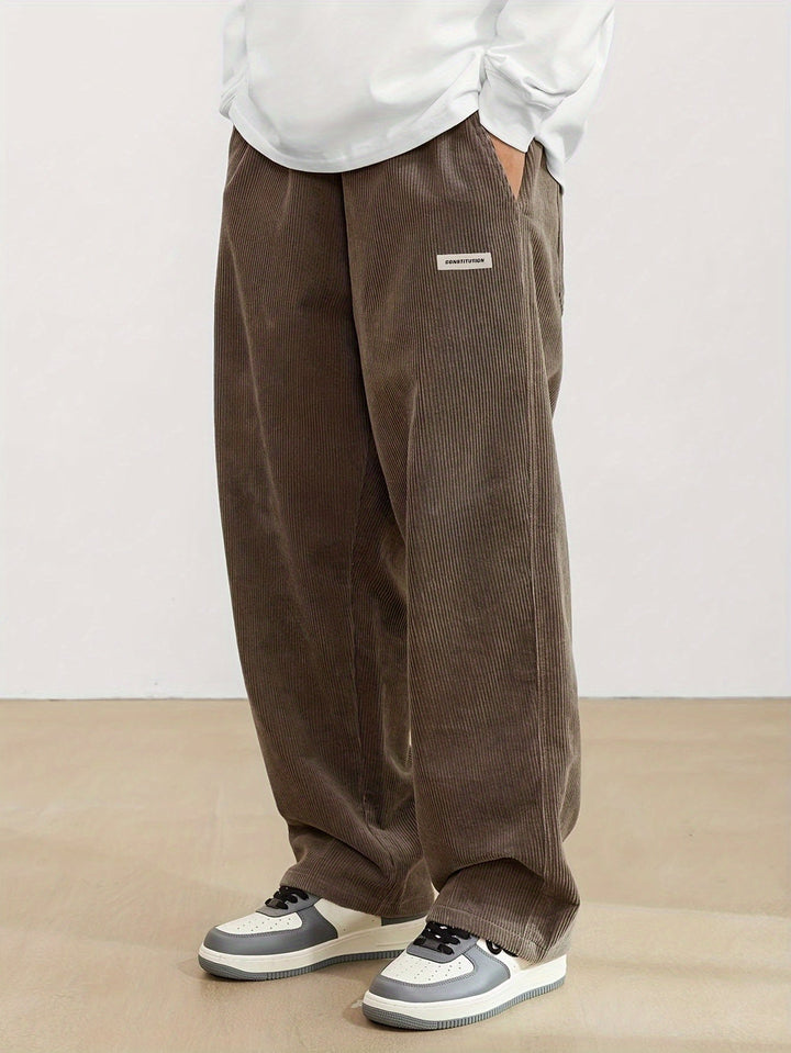 Phillip | Men’s Wide Leg Corduroy Pants with Pockets