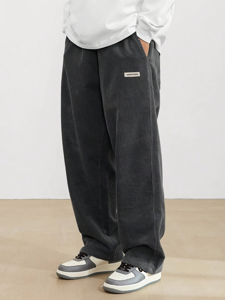 Phillip | Men’s Wide Leg Corduroy Pants with Pockets