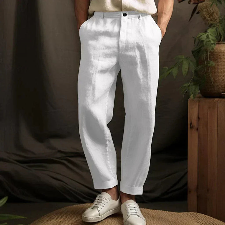 Ulric | Men’s Linen Trouser with Folded Hem