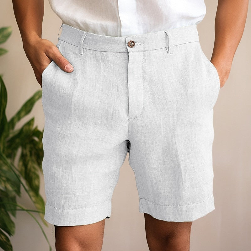 Peter | Men’s Linen Summer Shorts with One Button Closure