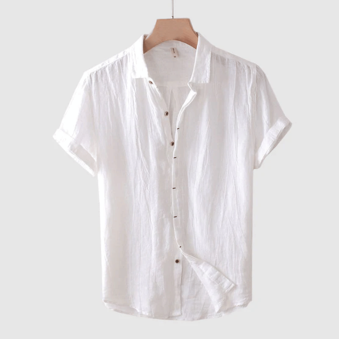 Bastie | Men’s Short-Sleeve Linen Shirt with Buttons