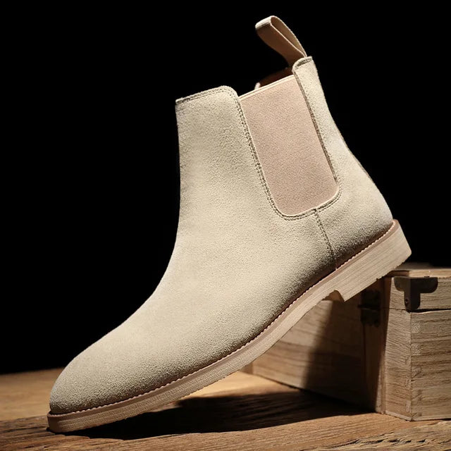 Sterling | Men’s Suede Ankle Boots with Elastic Panel