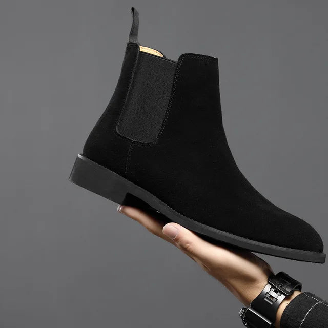 Sterling | Men’s Suede Ankle Boots with Elastic Panel
