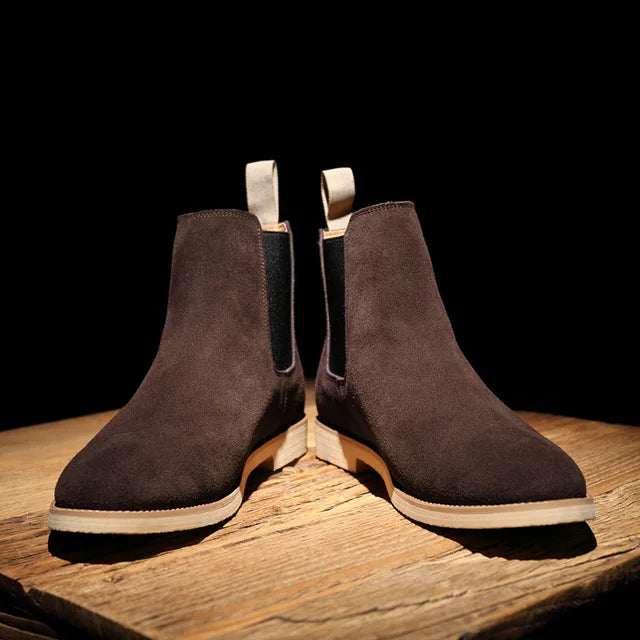 Sterling | Men’s Suede Ankle Boots with Elastic Panel