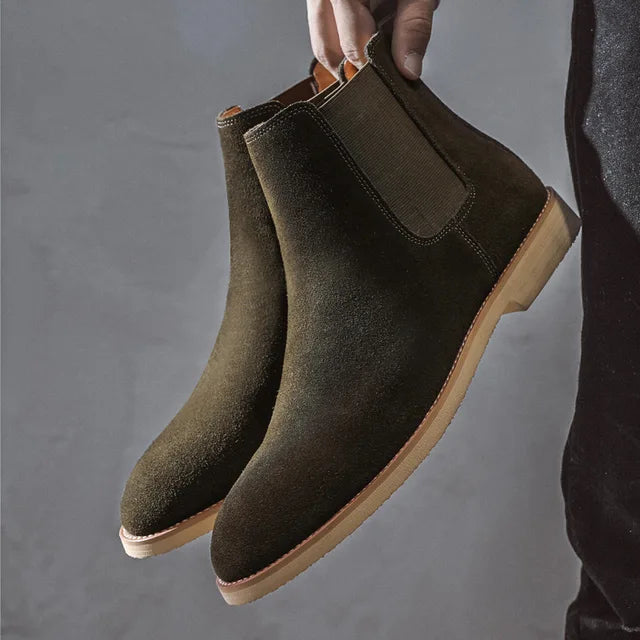 Sterling | Men’s Suede Ankle Boots with Elastic Panel
