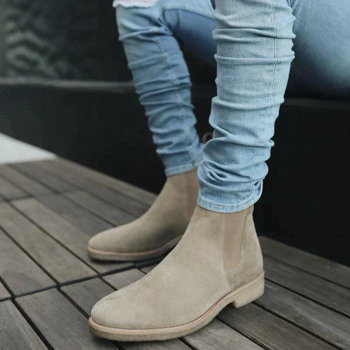 Sterling | Men’s Suede Ankle Boots with Elastic Panel