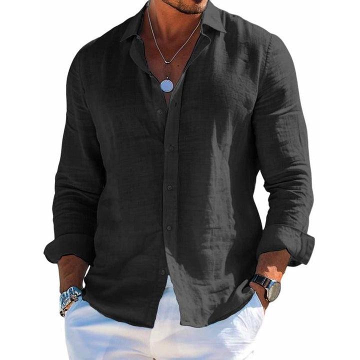 Marco | Men's Button Up Linen Shirt with Long Sleeve
