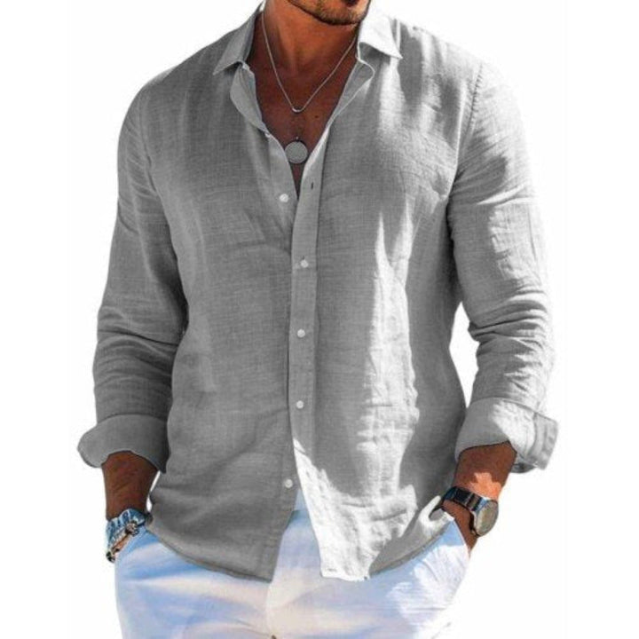 Marco | Men's Button Up Linen Shirt with Long Sleeve