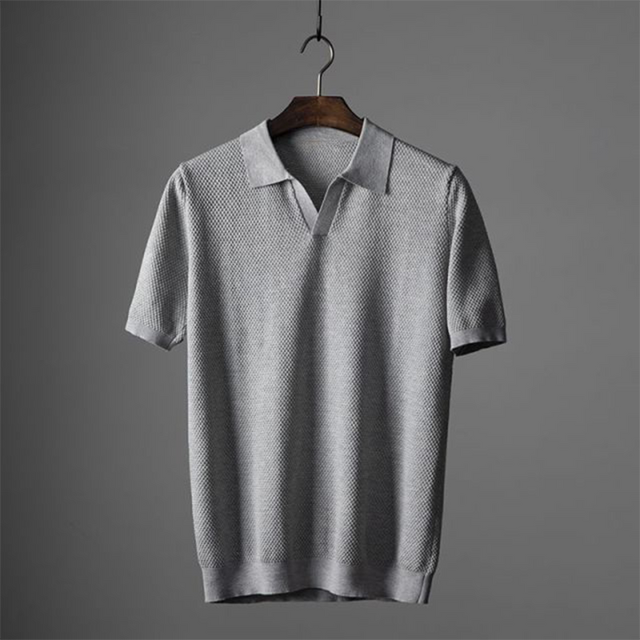 Nolan | Men’s Knit Polo Shirt with V-Neck