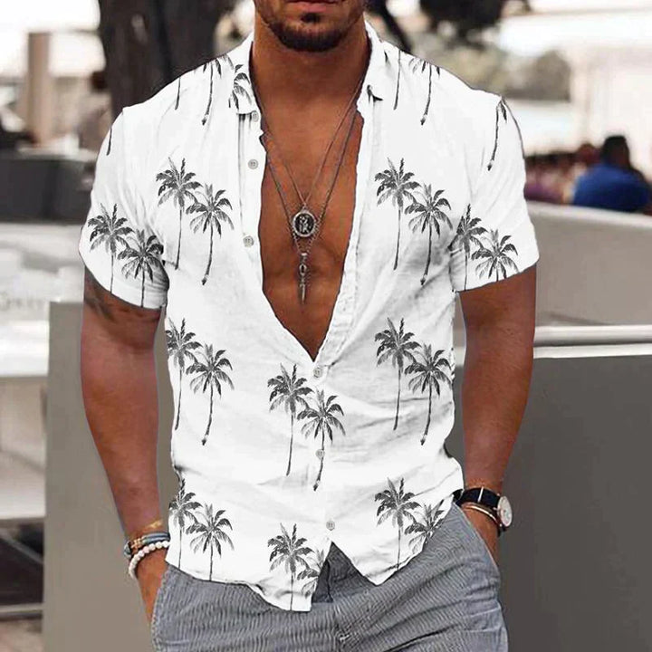 Jorvik | Men’s Tropical Short-Sleeve Linen Shirt with Buttons