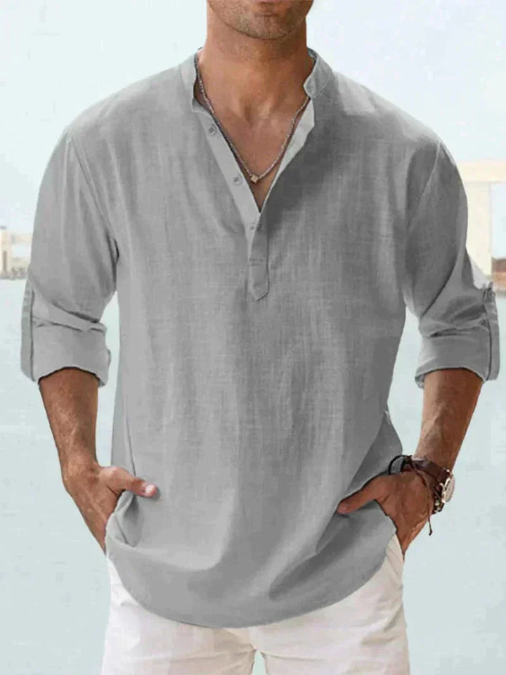 Elric | Men’s Three-Quarter Sleeve Linen Shirt