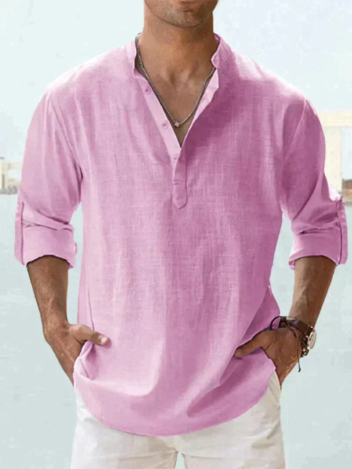 Elric | Men’s Three-Quarter Sleeve Linen Shirt