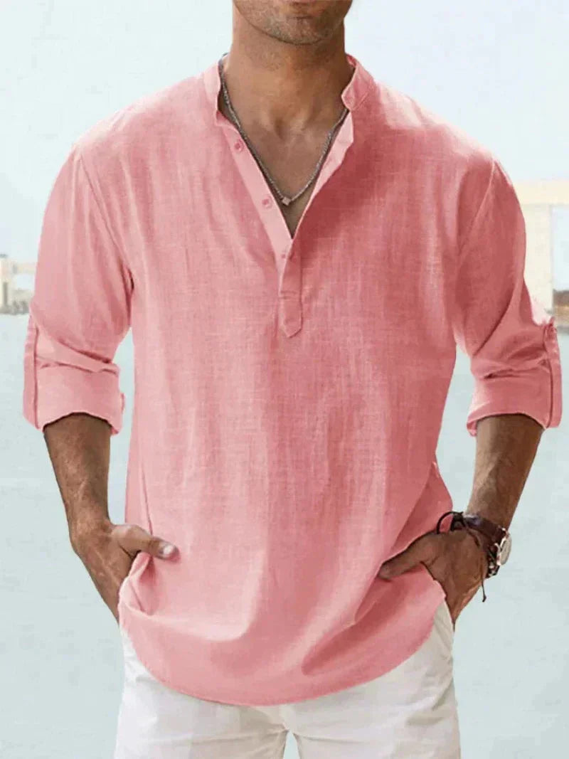 Elric | Men’s Three-Quarter Sleeve Linen Shirt