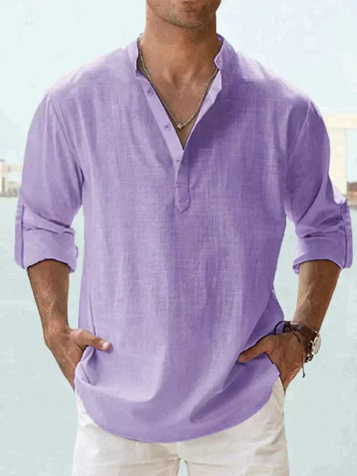 Elric | Men’s Three-Quarter Sleeve Linen Shirt