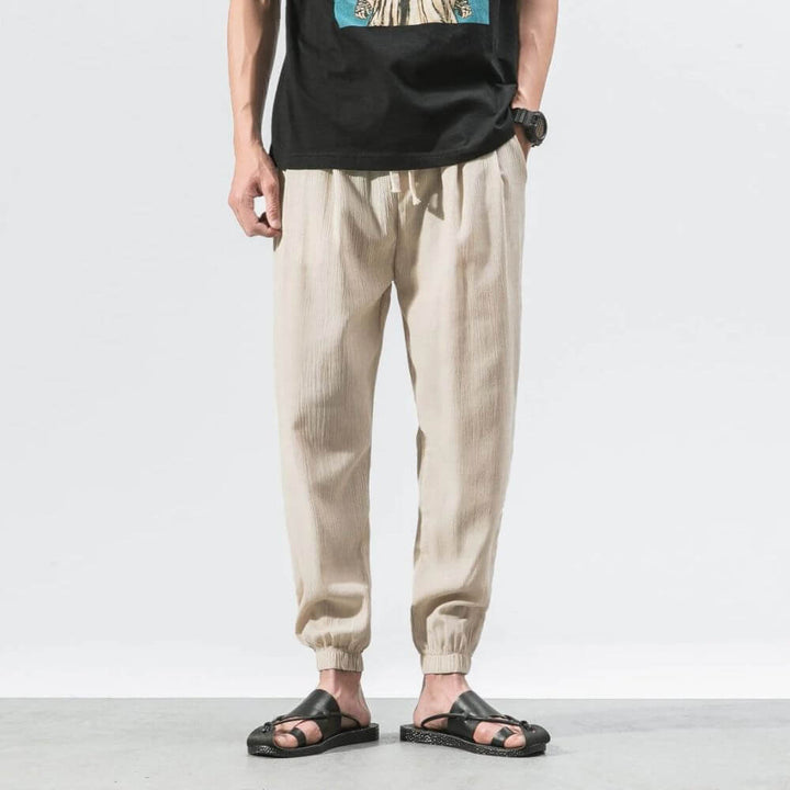 Xavian | Men’s Linen Jogger Pants with Drawstring