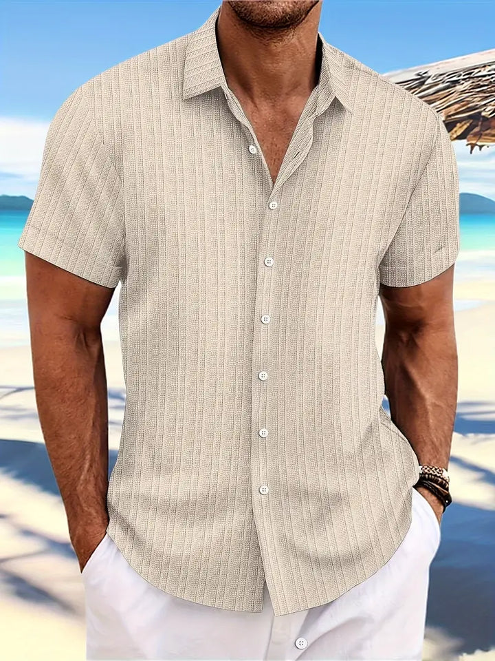 Corvin | Men’s Short-Sleeve Button-Down Shirt with Textured