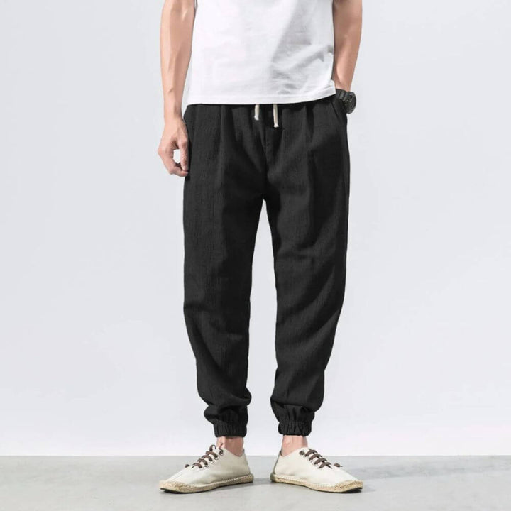 Xavian | Men’s Linen Jogger Pants with Drawstring