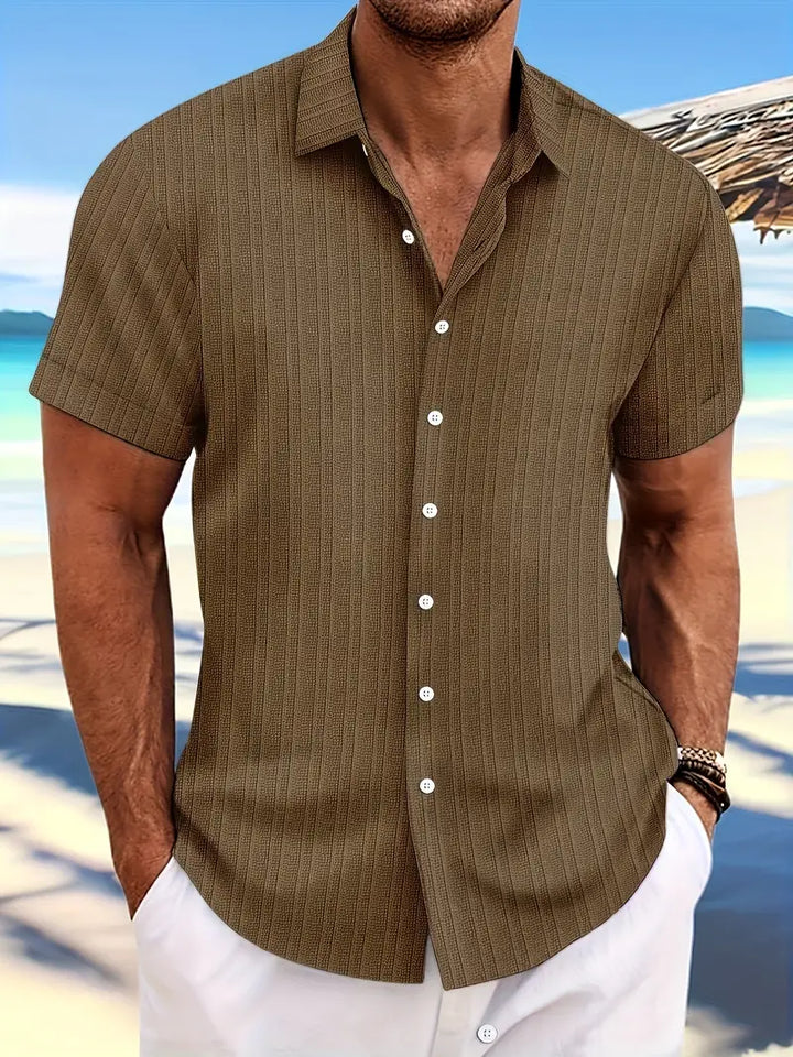 Corvin | Men’s Short-Sleeve Button-Down Shirt with Textured