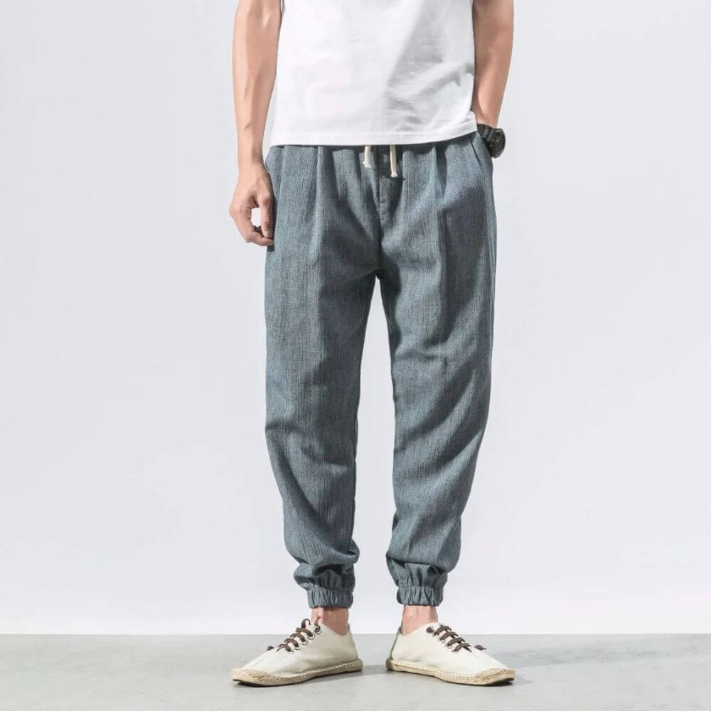 Xavian | Men’s Linen Jogger Pants with Drawstring