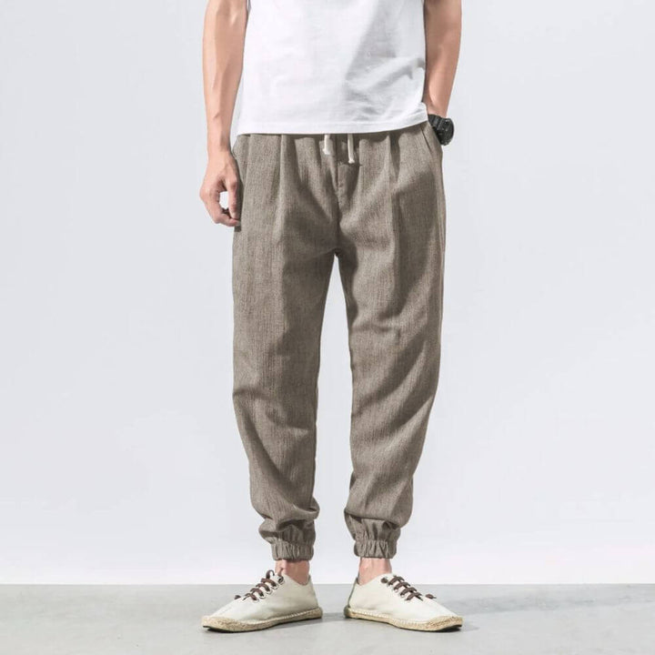 Xavian | Men’s Linen Jogger Pants with Drawstring