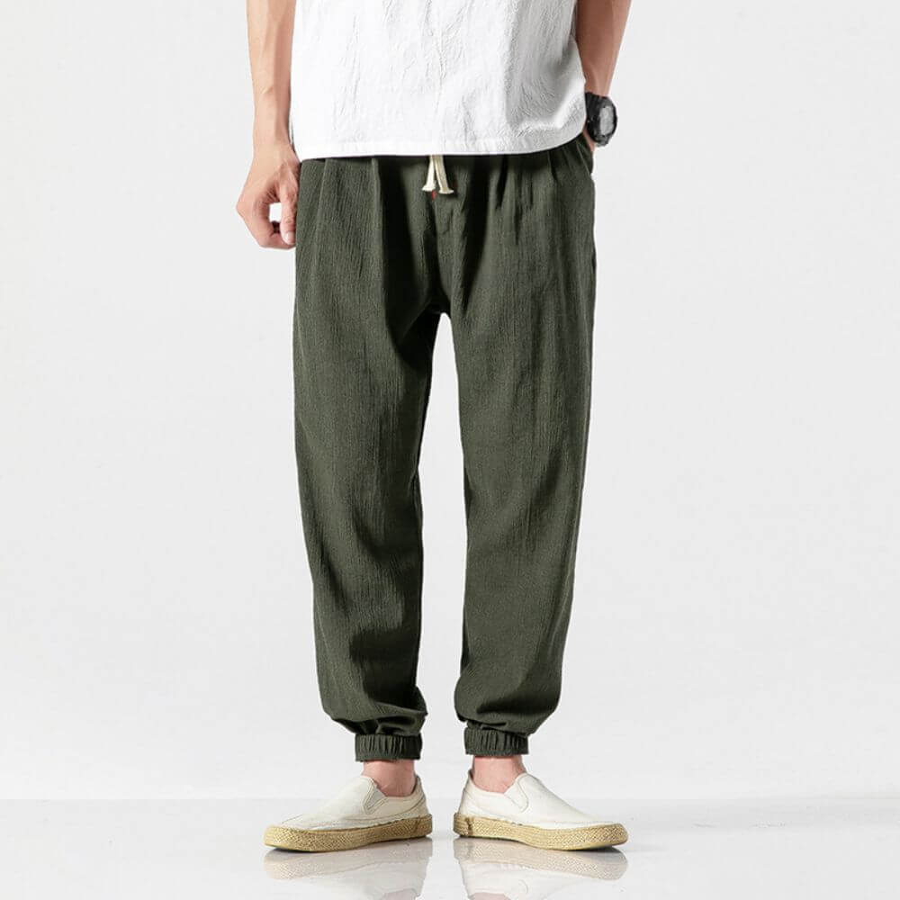 Xavian | Men’s Linen Jogger Pants with Drawstring
