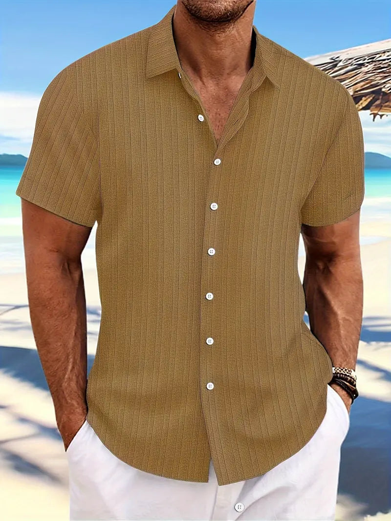 Corvin | Men’s Short-Sleeve Button-Down Shirt with Textured