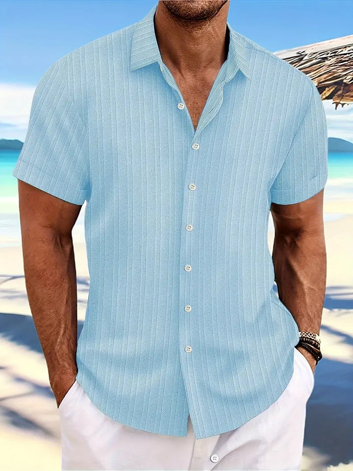 Corvin | Men’s Short-Sleeve Button-Down Shirt with Textured