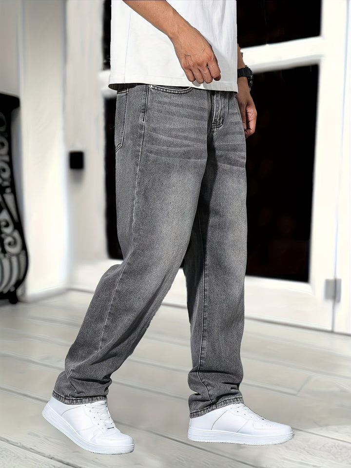 Henry | Men’s Straight-Leg Denim Jeans with Washed Style